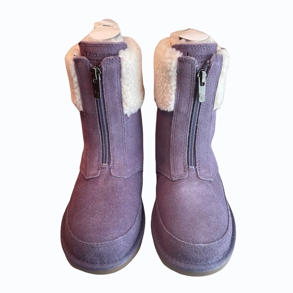 Koolaburra by UGG Girls Size 3 Lytta Purple Suede Front Zip Boots Youth - Picture 2 of 8